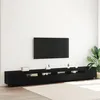 Image de Meuble TV vidaXL avec des lumiÃ¨res LED en chÃªne noir 300x35x40 cm en bois agglomÃ©rÃ©