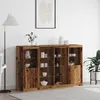 Image de Buffet Vidaxl Avec LumiÃ¨res Led Vieux Bois 163x37x100 Cm Bois D'ingÃ©nierie, Buffet Vidaxl Avec LumiÃ¨res Led Vieux Bois 41x37x100 Cm