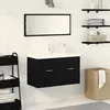 Image de vidaXL Meuble sous-vasque avec lavabo intÃ©grÃ© en chÃªne noir en bois d'ingÃ©nierie