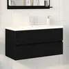Image de Meuble de Lavabo vidaXL avec basin intÃ©grÃ© ChÃªne Noir Bois d'ingÃ©nierie, Meuble de Lavabo vidaXL ChÃªne Noir 90x38,5x45 cm Bois d'ingÃ©nierie
