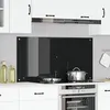 Image de vidaXL Dosseret de Cuisine Noir 120x60x0,6 cm Verre TrempÃ©