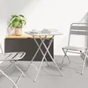 Image de Table De Jardin Pliante Vidaxl Beige 55x55x73 Cm Acier