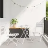 Image de Ensemble De Bistro Pliable 3 PiÃ¨ces Vidaxl Blanc Acier