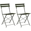 Image de vidaXL Chaises De Jardin Pliantes Vidaxl 2 Pcs Vert Foncé Acier