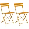 Image de vidaXL Chaises De Jardin Pliantes Vidaxl 2 Pcs Jaune Moutarde Acier