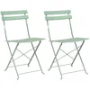 Image de vidaXL Chaises De Jardin Pliantes Vidaxl 2 Pcs Menthe Claire En Acier