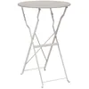 Image de vidaXL Vidaxl Table Bistrot Pliante Beige Ø50x71 Cm En Acier Recouvert De Poudre