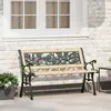 Image de Banc De Jardin Vidaxl Avec Dossier Ã Motif De Roses 116 Cm En Bois