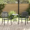 Image de vidaXL Chaises De Jardin Vidaxl 2 Pcs Noires En Aluminium Moulé