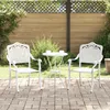 Image de vidaXL Chaises De Jardin Vidaxl 2 Pcs En Alu Moulé Blanc