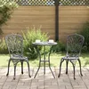 Image de Set De Bistrot De Jardin 3 PiÃ¨ces Vidaxl Noir En Alu MoulÃ©