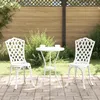 Image de Set De Bistro Jardin 3 PiÃ¨ces Vidaxl En Alu Blanc