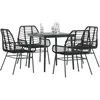 Image de vidaXL Ensemble Ã  manger de jardin 5 pcs noir rÃ©sine tressÃ©e verre