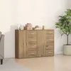 Image de Vidaxl Bahut Set De 2 ChÃªne Artisan Mdf, Panneau De Particules Grand