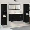 Image de vidaXL Ensemble De Mobilier De Salle De Bain Vidaxl Set De 3 Chêne Noir