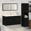 Image de vidaXL Ensemble de meubles de salle de bain 3 piÃ¨ces en chÃªne noir en bois agglomÃ©rÃ©