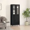 Image de vidaXL Vidaxl Buffet Avec Armoire Murale En Chêne Noir En Bois Aggloméré
