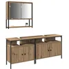 Image de Vidaxl Ensemble De Meubles De Salle De Bain 3 PiÃ¨ces ChÃªne Artisanal Bois D'ingÃ©nierie
