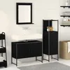 Image de vidaXL Ensemble de meuble de salle de bain 3 piÃ¨ces en chÃªne noir en bois d'ingÃ©nierie