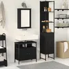 Image de Set de meubles de salle de bain 3 piÃ¨ces en bois d'ingÃ©nierie chÃªne noir