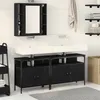 Image de vidaXL Ensemble de meubles de salle de bain 3 piÃ¨ces en bois d'ingÃ©nierie noir chÃªne