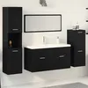Image de vidaXL Vidaxl Ensemble De Meubles De Salle De Bain 4 Pièces En Chêne Noir En Bois D'ingénierie