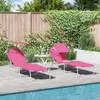 Image de vidaXL Vidaxl Chaises Longues Pliantes 2 Pcs Avec Auvent Rose Tissu Oxford 600d
