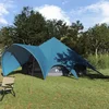 Image de Vidaxl Tente Tipi Avec Toit Avec Ãvent Bleu Et Gris 600 X 600 X 347 Cm
