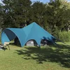 Image de Vidaxl Tente Tipi Avec Toit Avec Ãvent Bleu Et Gris 600 X 600 X 347 Cm