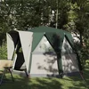 Image de vidaXL Vidaxl Tente Cabane Avec Toit Vert Et Blanc 320 X 320 X 203 Cm