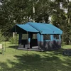 Image de Vidaxl Tente Familiale Avec Toit Bleu Et Gris 324 X 255 X 230 Cm