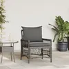 Image de Vidaxl Chaise De Jardin Avec Coussins Gris En Poly Rotin