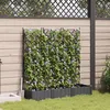 Image de vidaXL Jardinière Vidaxl Avec Treillis 3 Pcs Noir 120x40x125,5 Cm