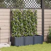 Image de JardiniÃ¨re Vidaxl Avec Treillis 3 Pcs Gris 120x40x143 Cm