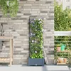 Image de vidaXL Plantateur de jardin vidaXL avec treillis Gris clair 40x40x125,5 cm