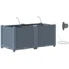 Image de vidaXL Plantateurs de jardin vidaXL avec système d'irrigation d'eau 2 pcs Gris clair