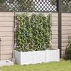 Image de vidaXL Jardinière Avec Treillis Vidaxl 3 Pcs Blanc 120x40x143 Cm