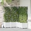 Image de Bac de jardin vidaXL avec treillis 5 pcs Blanc 120x120x143 cm