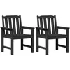 Image de Vidaxl Chaises De Jardin 2 Pcs Noir Hdpe
