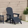 Image de Vidaxl Chaise Adirondack Avec Repose-Pieds Bleu Marine Hdpe