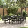 Image de Ensemble De Salle Ã Manger De Jardin 7 PiÃ¨ces Avec Coussins En Poly Rattan Noir