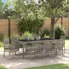 Image de vidaXL Set De Jardin De 9 Pièces Vidaxl Avec Coussins En Rattan Poly Gris
