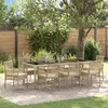 Image de Ensemble De Salle À Manger De Jardin 9 Pièces Avec Coussins En Poly Rattan Beige