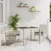Image de Ensemble De Salle Ã Manger De Jardin 3 PiÃ¨ces Avec Coussins Gris Clair Poly Rattan