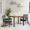 Image de Ensemble de salle Ã  manger vidaXL 3 piÃ¨ces Noir Bois Durable