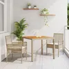 Image de Vidaxl Ensemble De Salle Ã Manger De Jardin En 3 PiÃ¨ces Avec Coussins CrÃ¨me Beige Poly Rotin