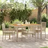 Image de vidaXL Vidaxl Ensemble De Salle À Manger De Jardin 5 Pièces Avec Coussins Beige En Poly Rotin