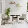 Image de vidaXL Vidaxl Ensemble De Salle À Manger De Jardin 3 Pièces En Poly Rattan Gris