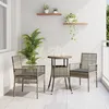 Image de vidaXL Ensemble De Mobilier De Jardin Vidaxl 3 Pièces Gris Rotin, Métal