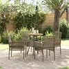 Image de Ensemble De Mobilier De Jardin Vidaxl 5 PiÃ¨ces Gris Rattan, Verre